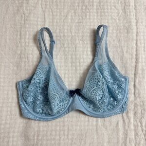 VICTORIA'S SECRET Body By Victoria Unlined Demi Bra Size 34DDD In Light Blue